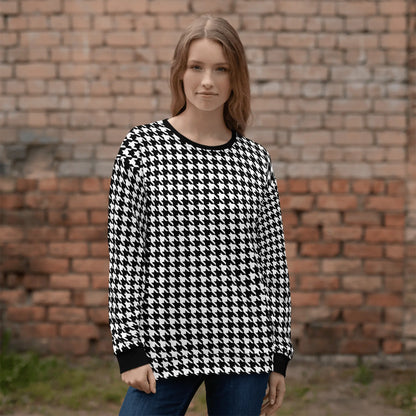 Black Houndstooth Sweatshirt - Magic Moon Store