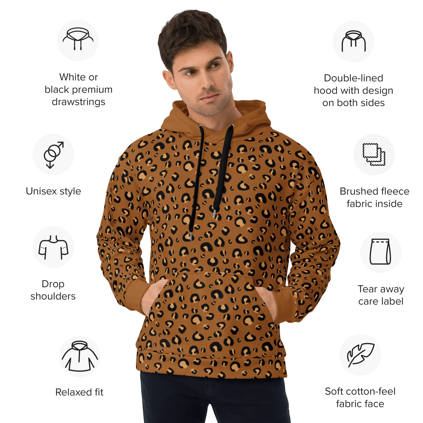 Brown Animal Print Unisex Hoodie - Magic Moon Store