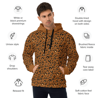 Brown Animal Print Unisex Hoodie - Magic Moon Store