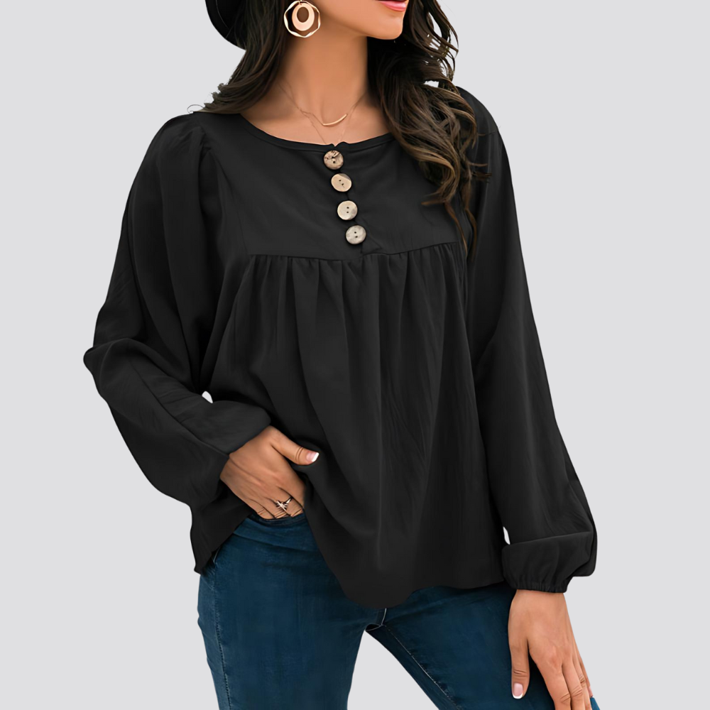 Button Loose Top For Women