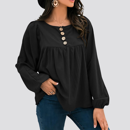 Button Loose Top For Women