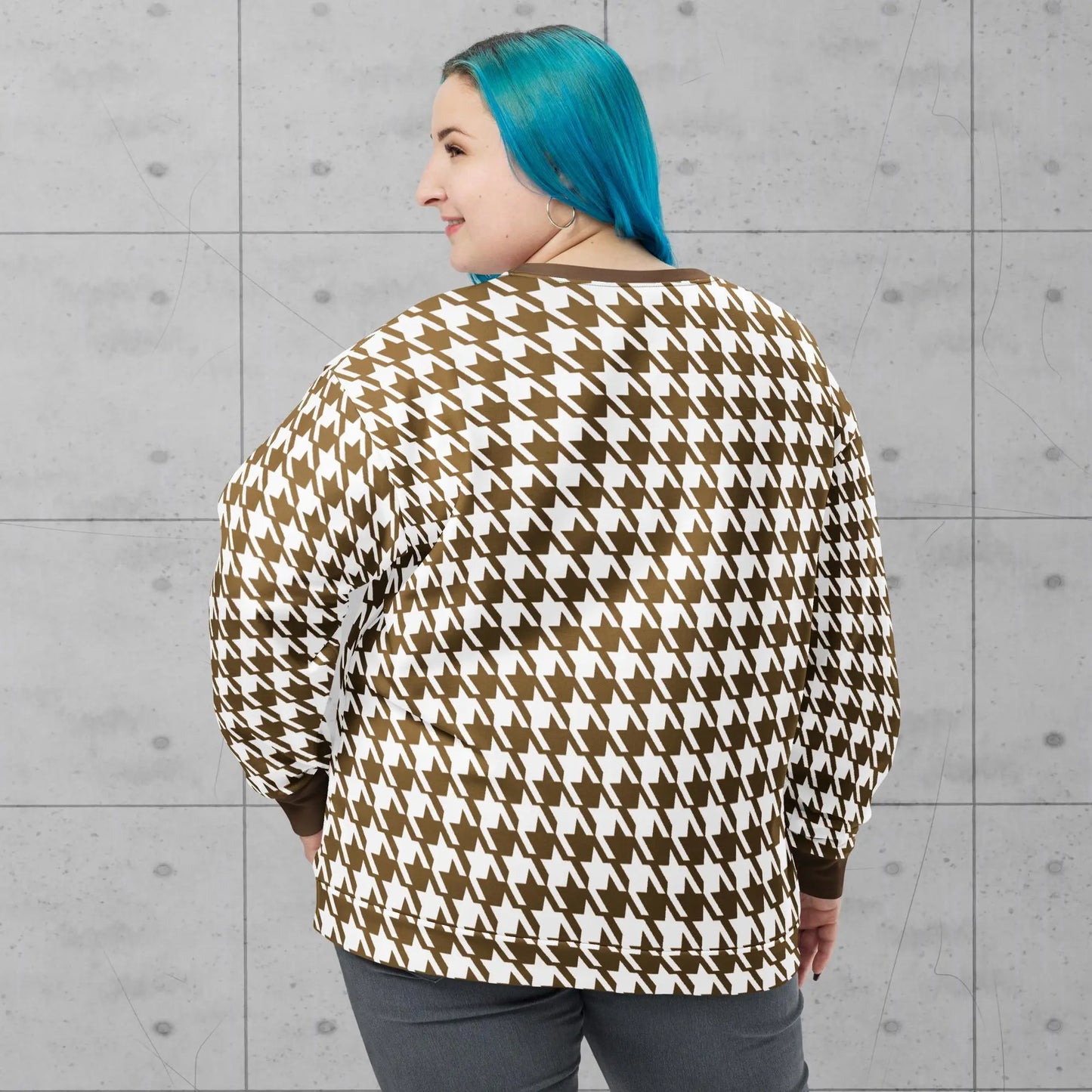 Coffee Houndstooth Unisex Sweatshirt - Magic Moon Store