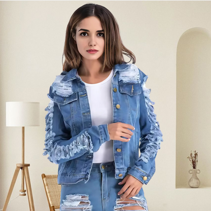 Worn Denim Jacket - Magic Moon Store