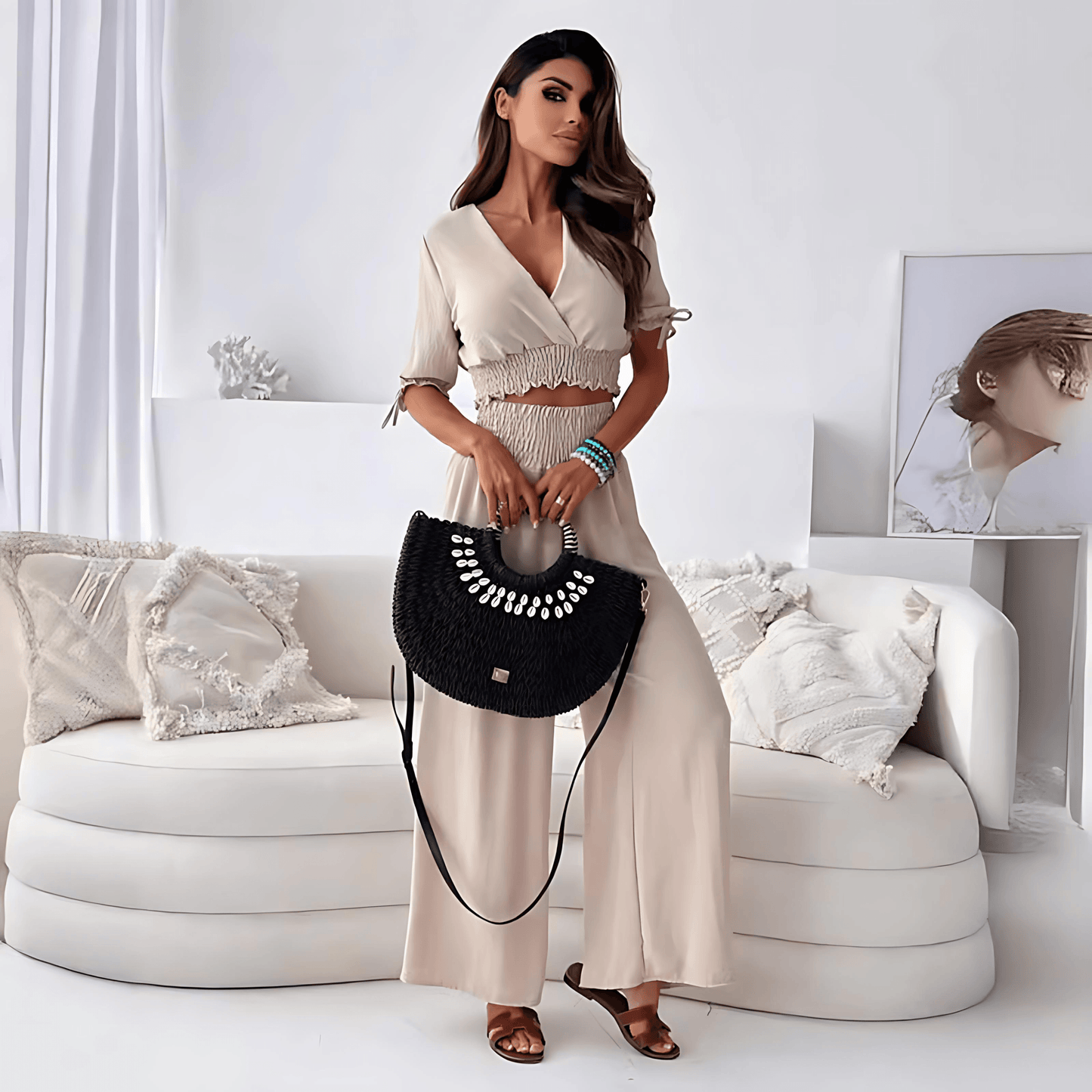 Half Sleeve Top & Trousers Set