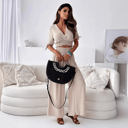 Half Sleeve Top & Trousers Set