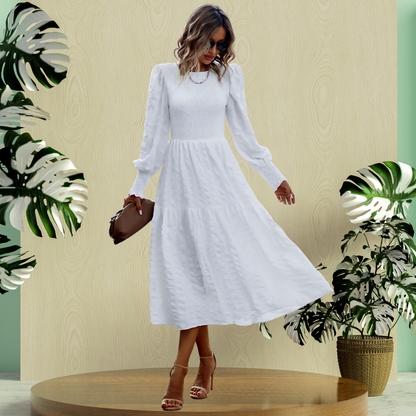 Flared Long Sleeve Dress