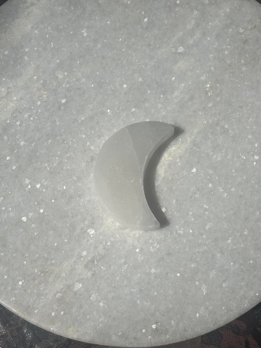 Carved Selenite Moon