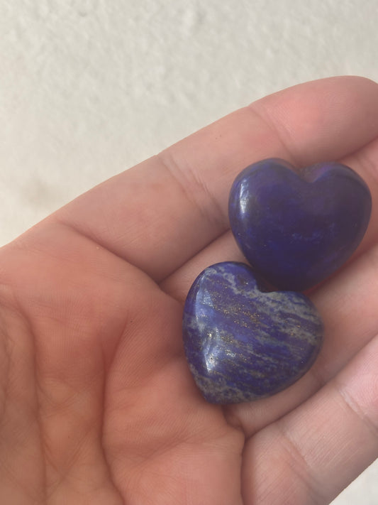 Lapis lazuli Carved Hearts