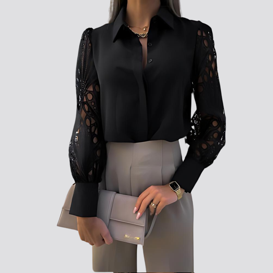 Lace Stitching Shirt Women's Shirt