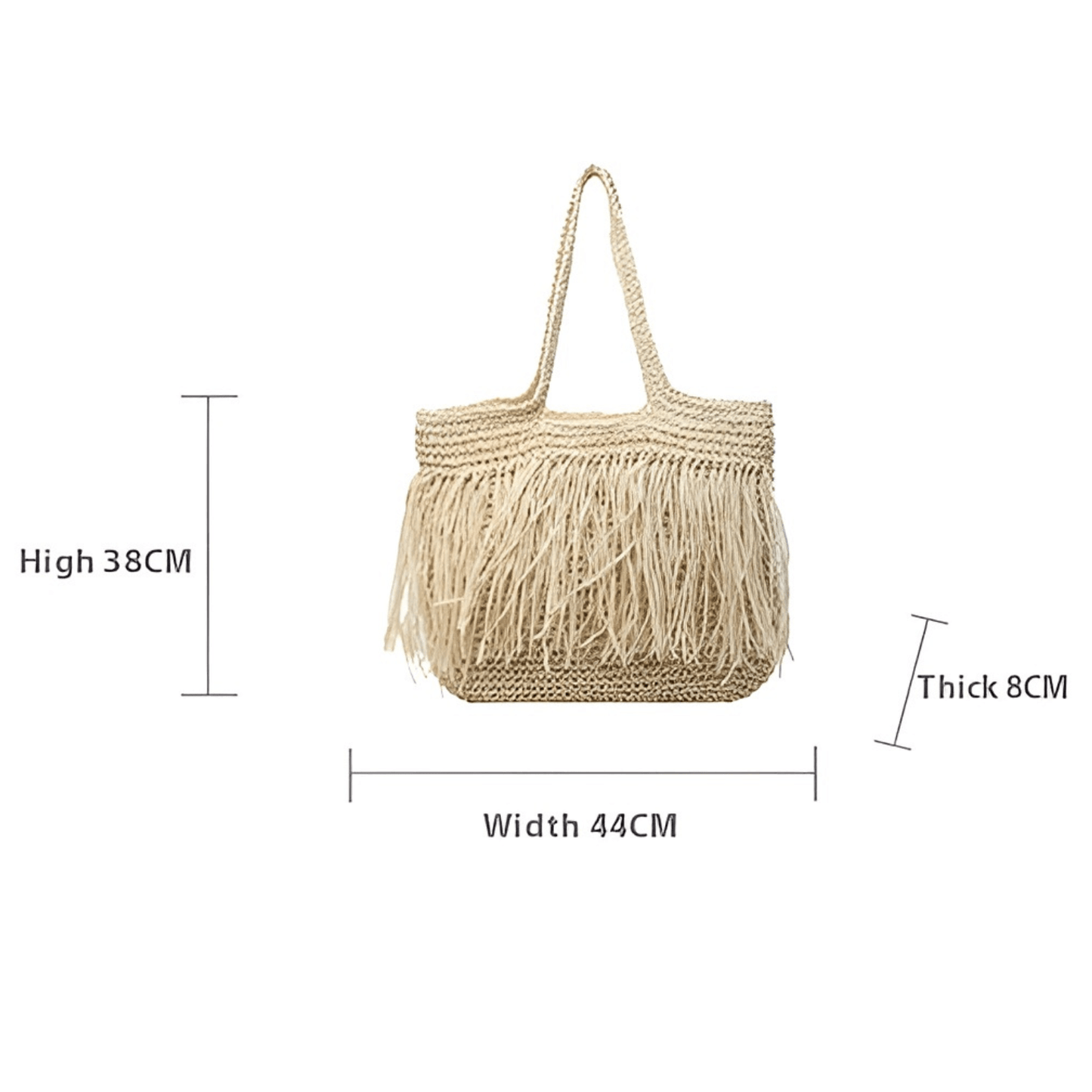 Straw Woven Tassel Shoulder Bag - Magic Moon Store