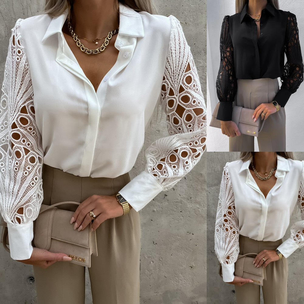 Lace Stitching Shirt Women's Shirt