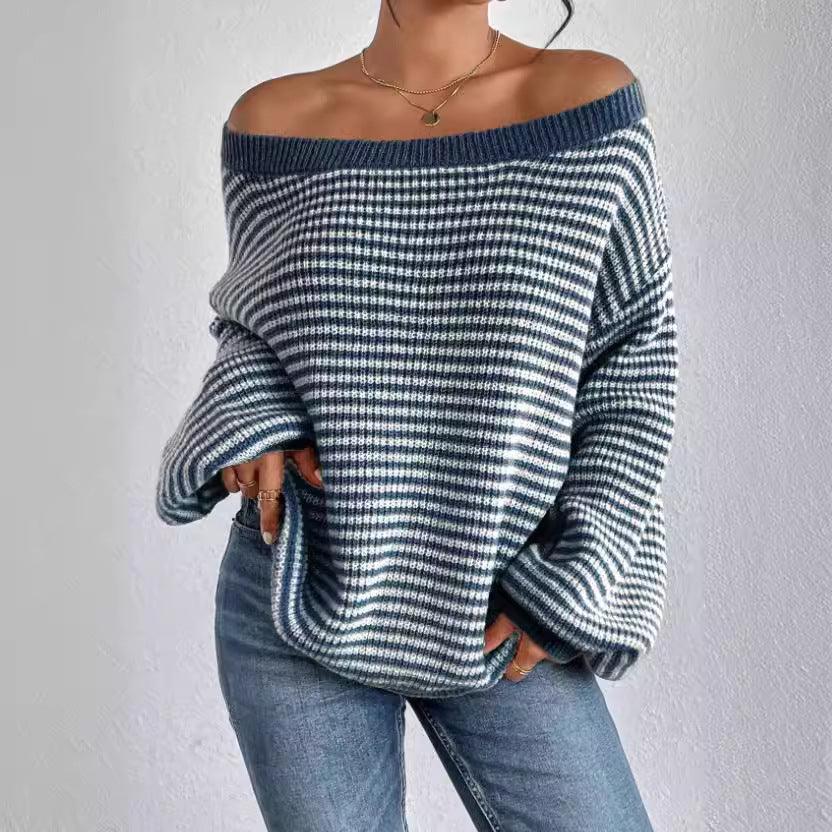 Off-neck Shoulder-baring Sweater