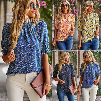 Floral Shirt Short Sleeve Top