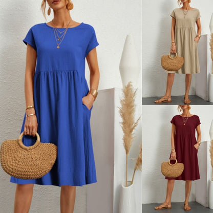 Cotton And Linen A-line Plus Size Loose Dress