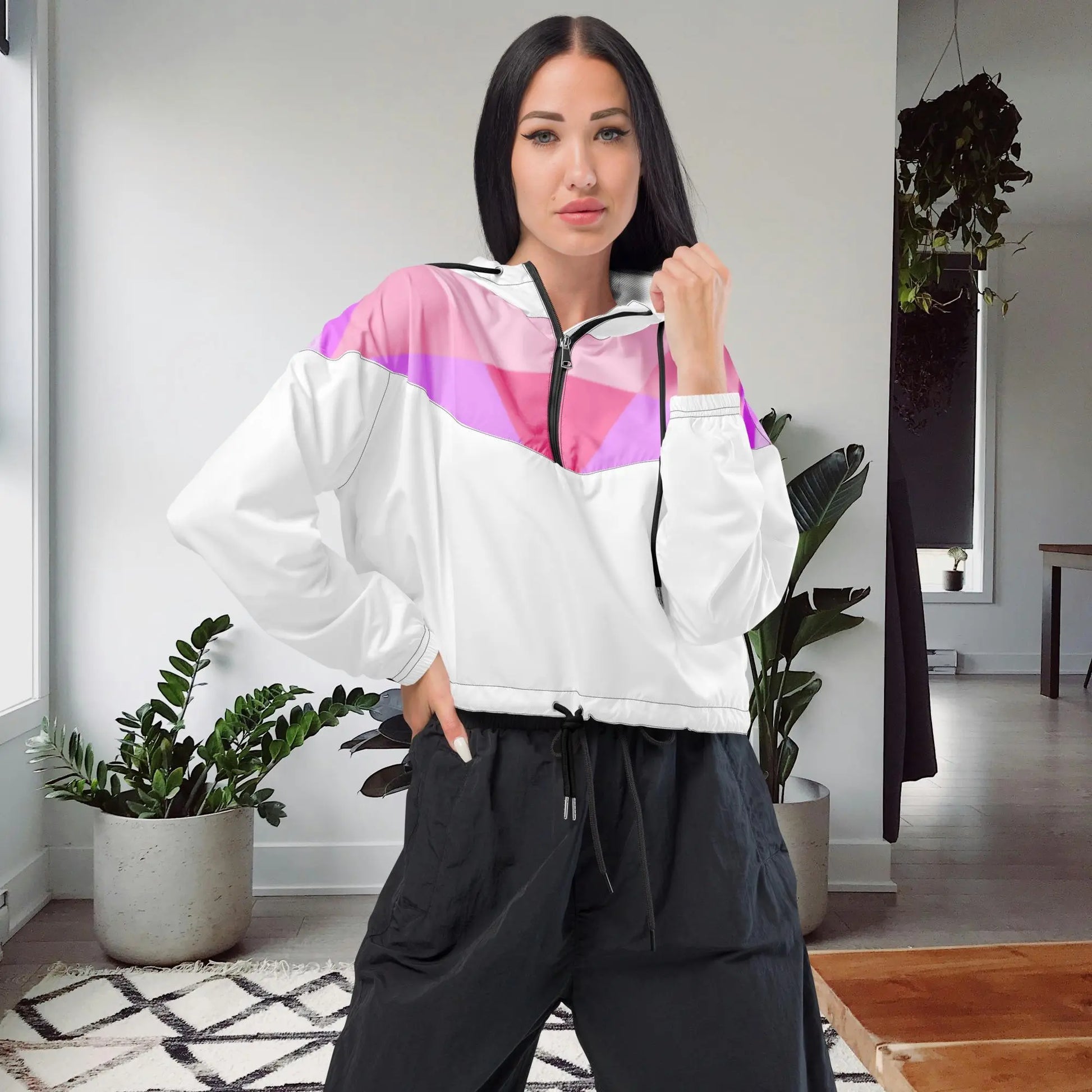 Pink Copped Windbreaker - Magic Moon Store