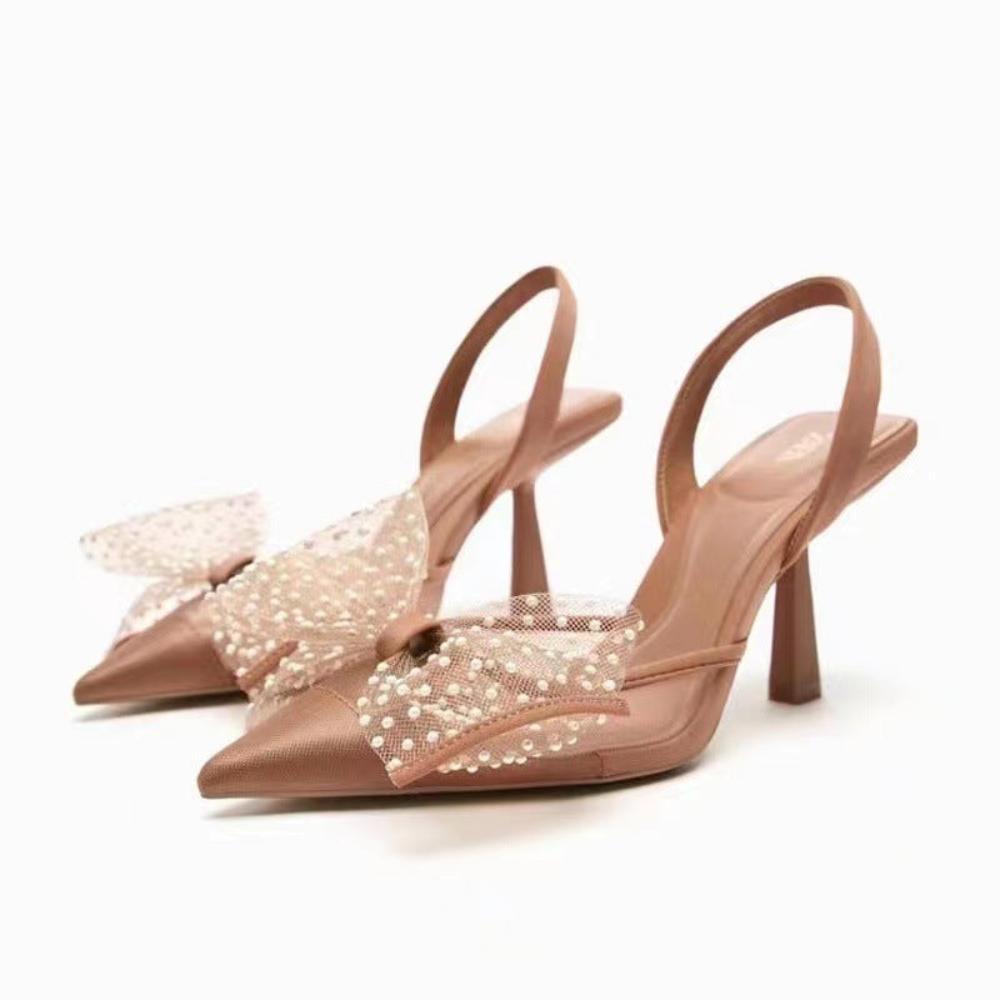 Stilettos Low-cut Lace Bow Shoes