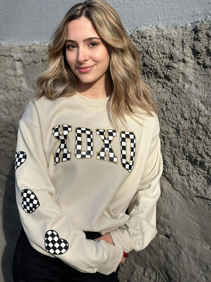 Checkered XOXO Sweatshirt