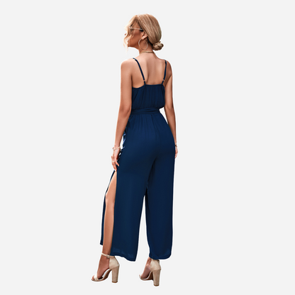 Women's V-neck Strap Split Pants Jumpsuit