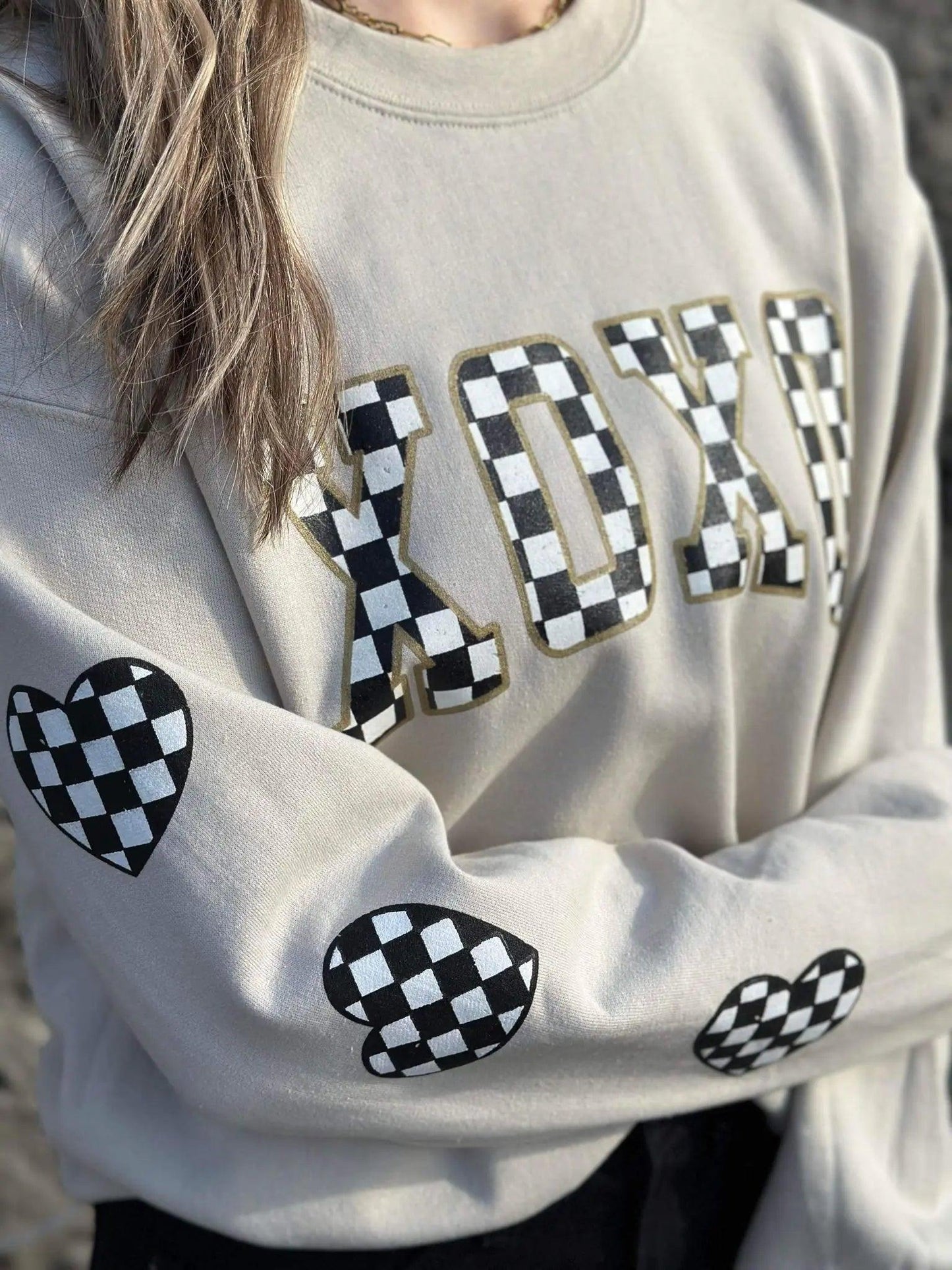 Checkered XOXO Sweatshirt