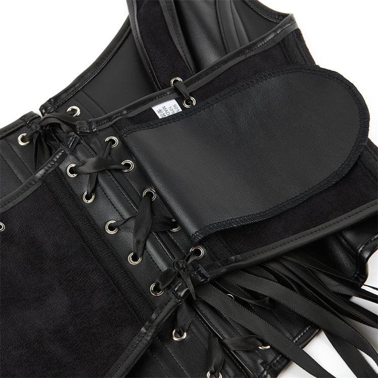 PU Leather Black Corset - Magic Moon Store