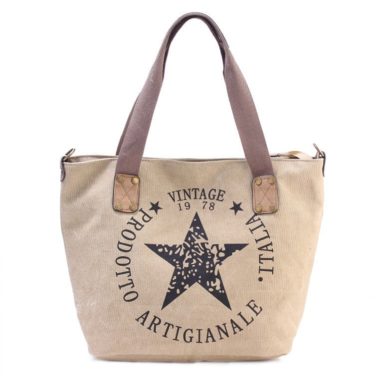 Printed Five pointed Star Handbag