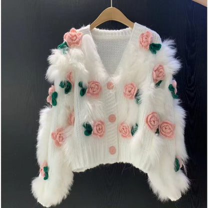 Soft High Grade Floral Embroidery Sweater