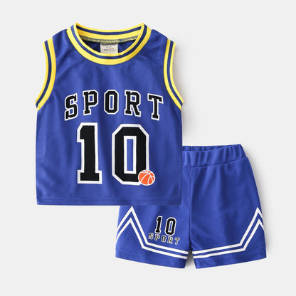 Children's Basketball Baby Sleeveless Top and Short Pants Boys Two-piece Suit