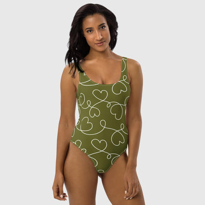 Olive Hearts Swimsuit - Magic Moon Store