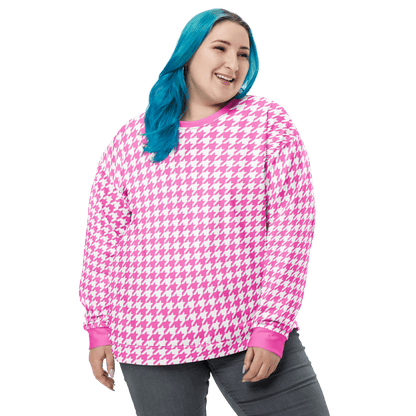 Pink Houndstooth Sweatshirt - Magic Moon Store