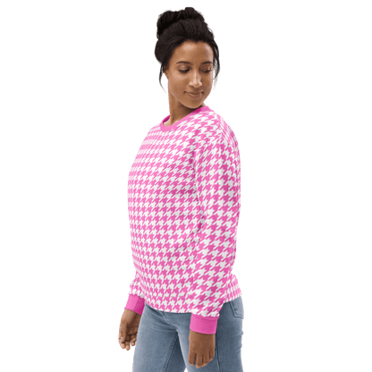 Pink Houndstooth Sweatshirt - Magic Moon Store