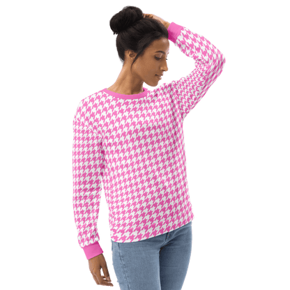 Pink Houndstooth Sweatshirt - Magic Moon Store