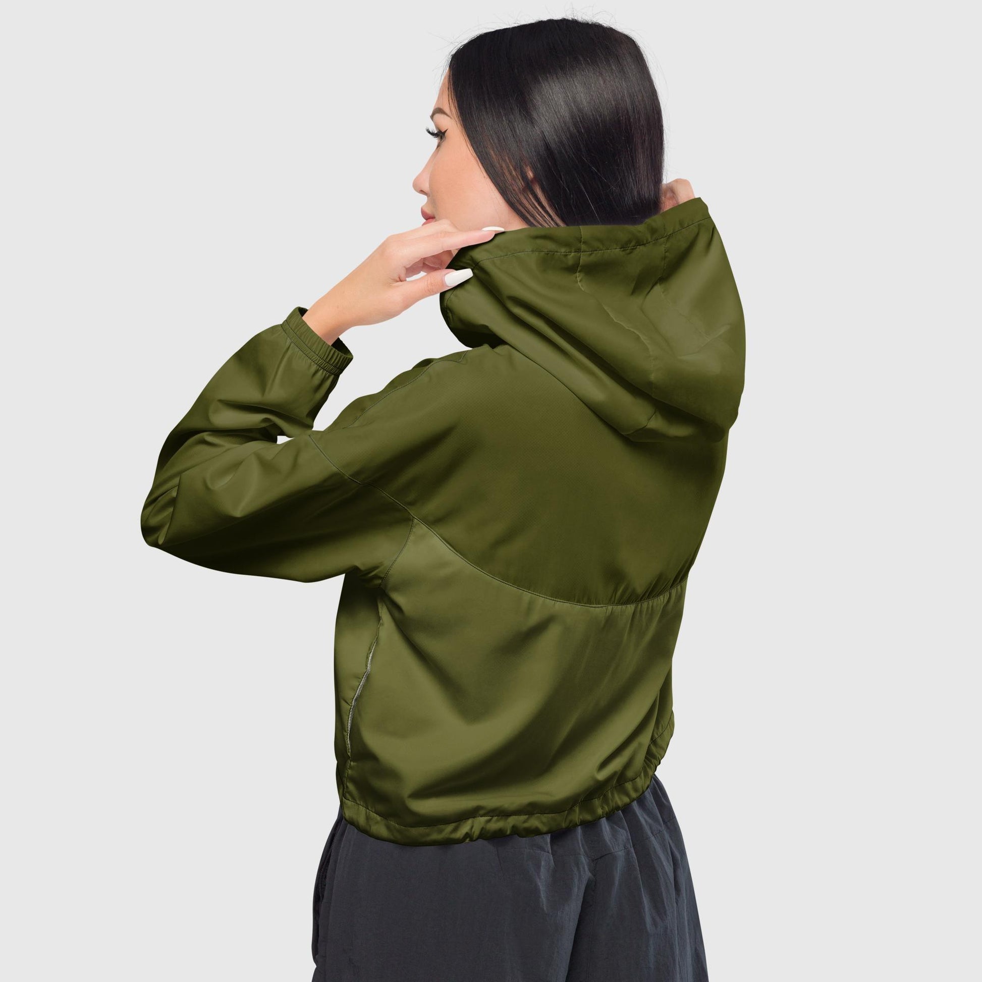 Olive cropped windbreaker - Magic Moon Store