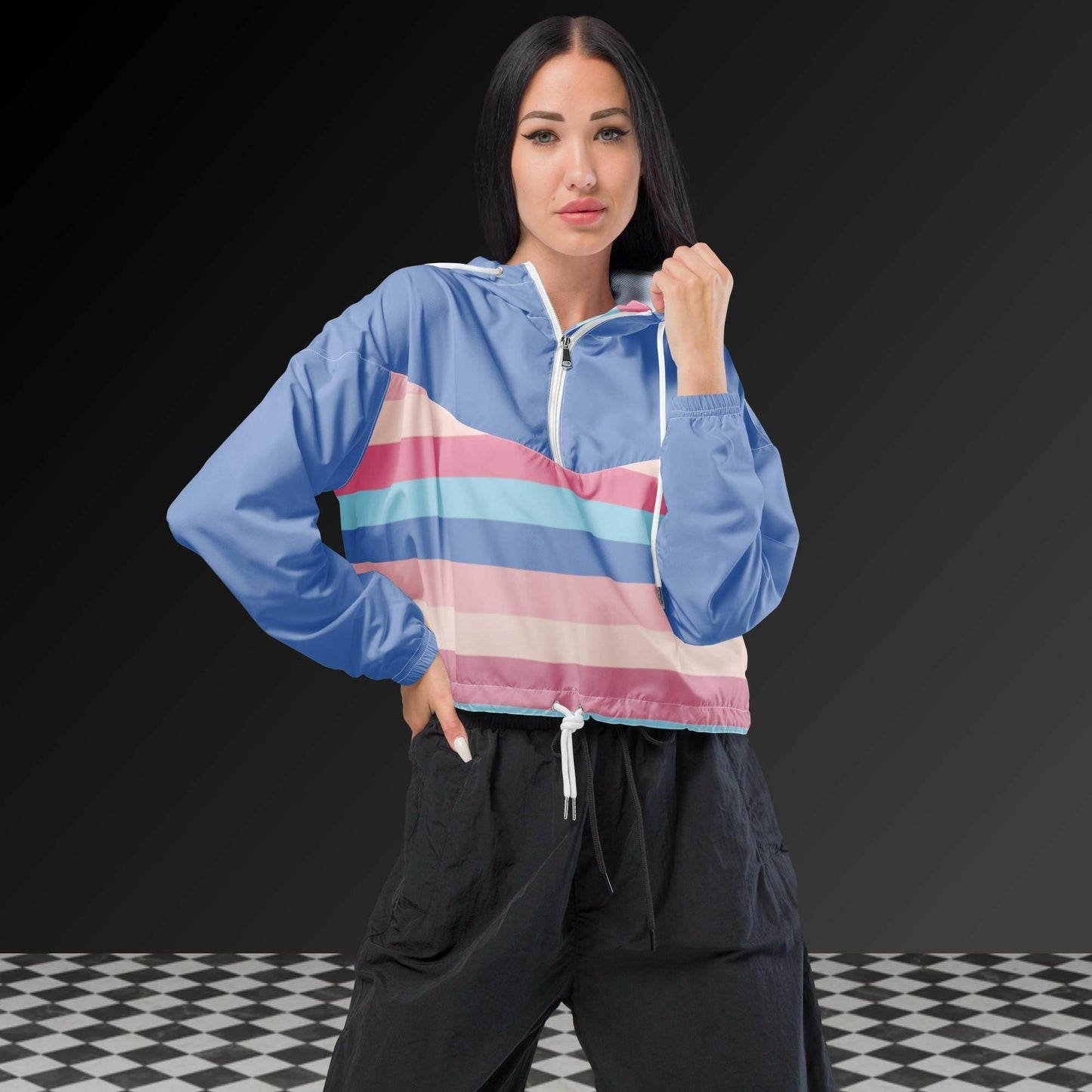 Soft lines Women’s cropped windbreaker - Magic Moon Store