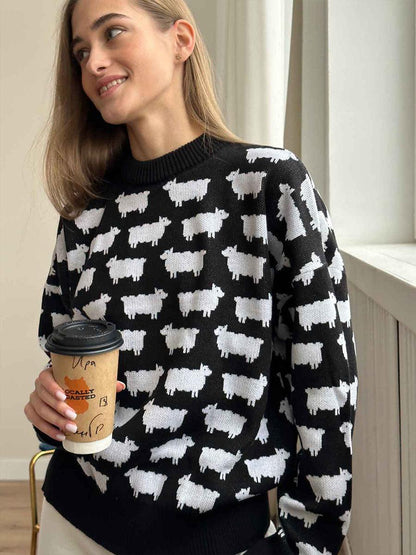 Alpaca Printed Sweater - Magic Moon Store