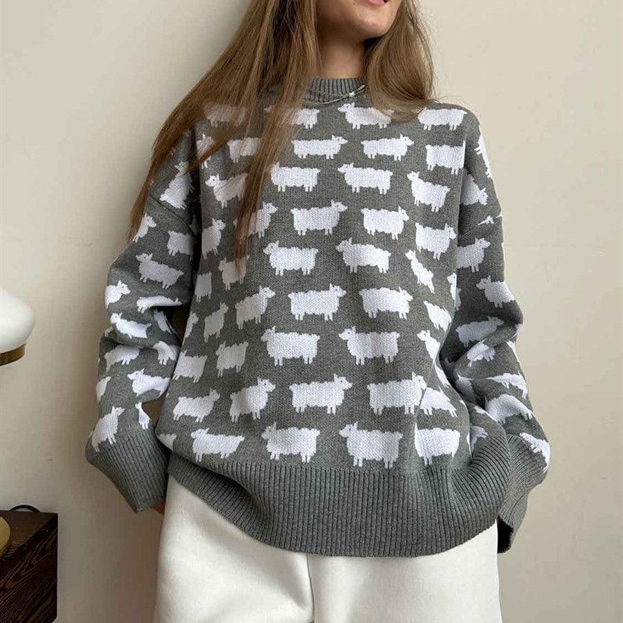 Alpaca Printed Sweater - Magic Moon Store