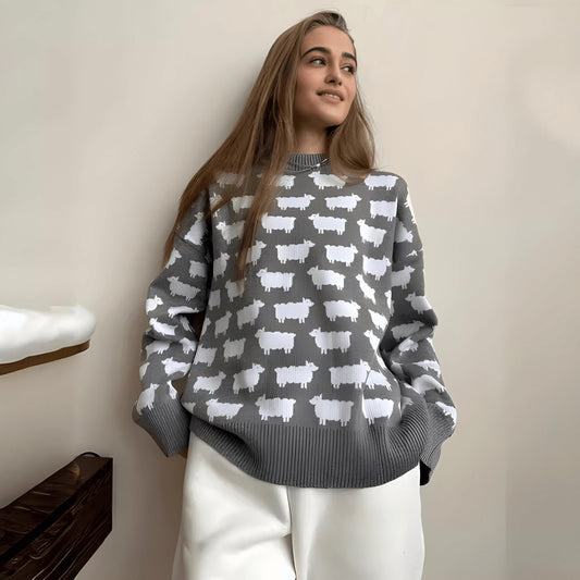 Alpaca Printed Sweater - Magic Moon Store