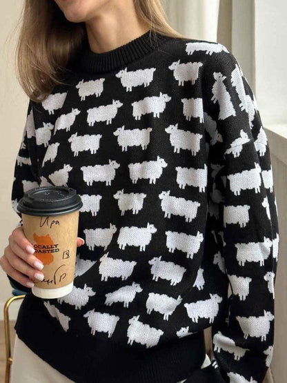 Alpaca Printed Sweater - Magic Moon Store