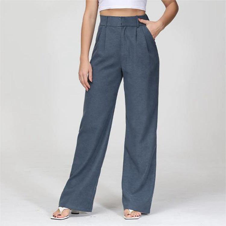 High Waist Straight Trousers