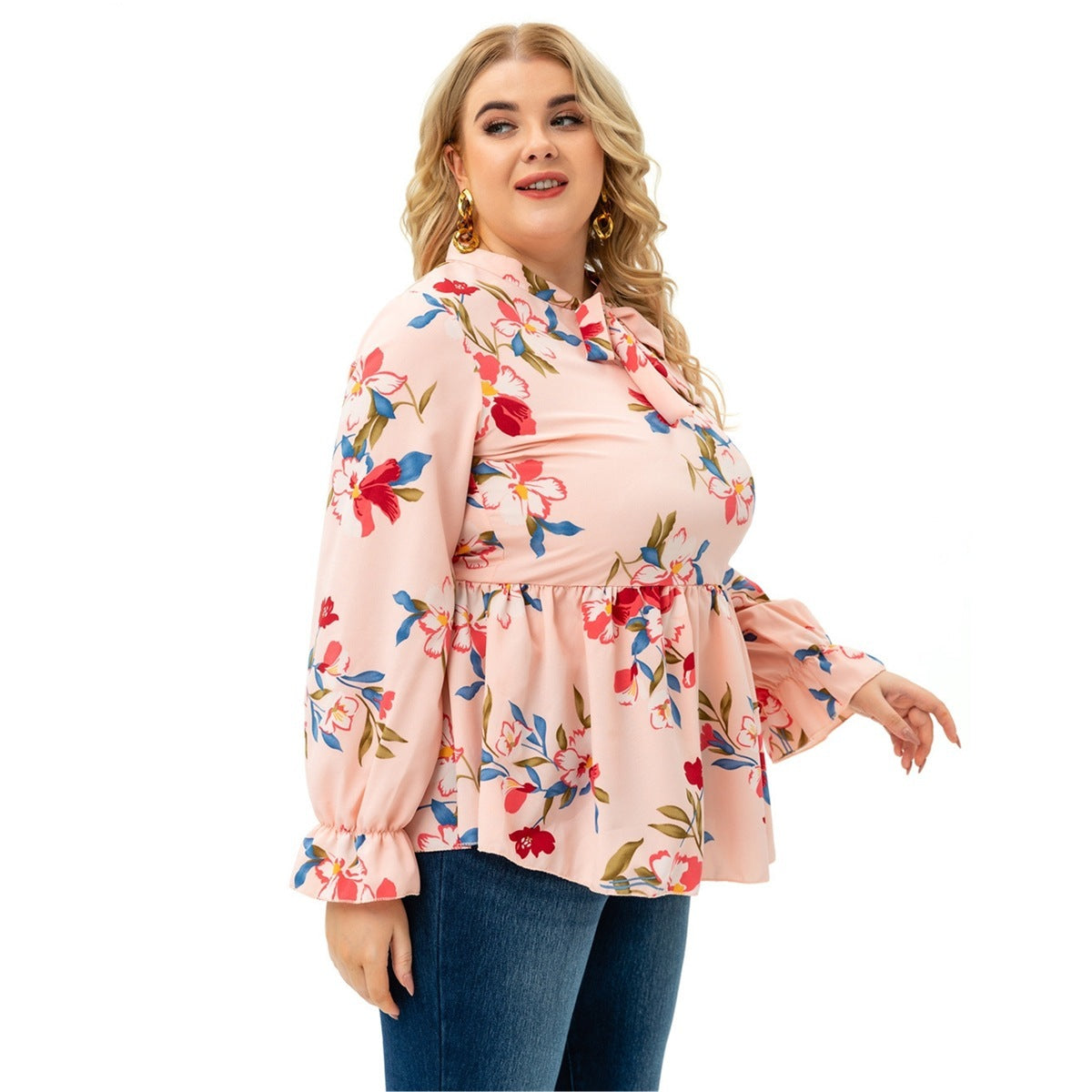 Floral Long-sleeved Blouse