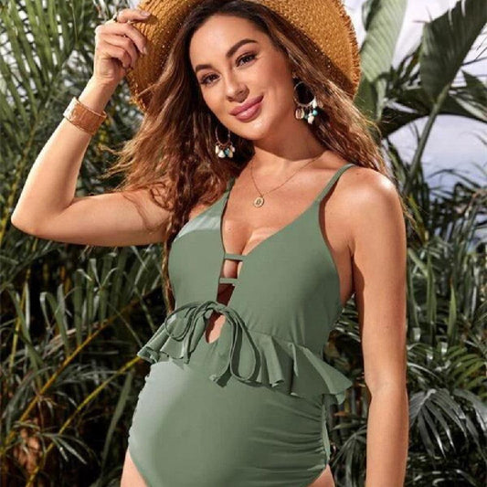 Solid Color Swimsuit Maternity - Magic Moon Store