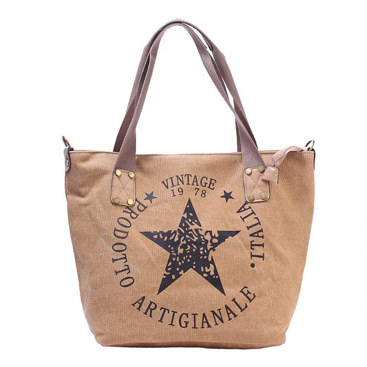 Printed Five pointed Star Handbag