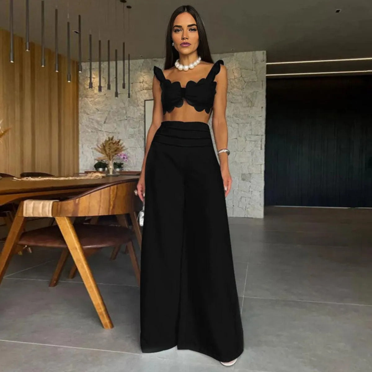 Audrey Top & Wide Leg Pants Set - Magic Moon Store