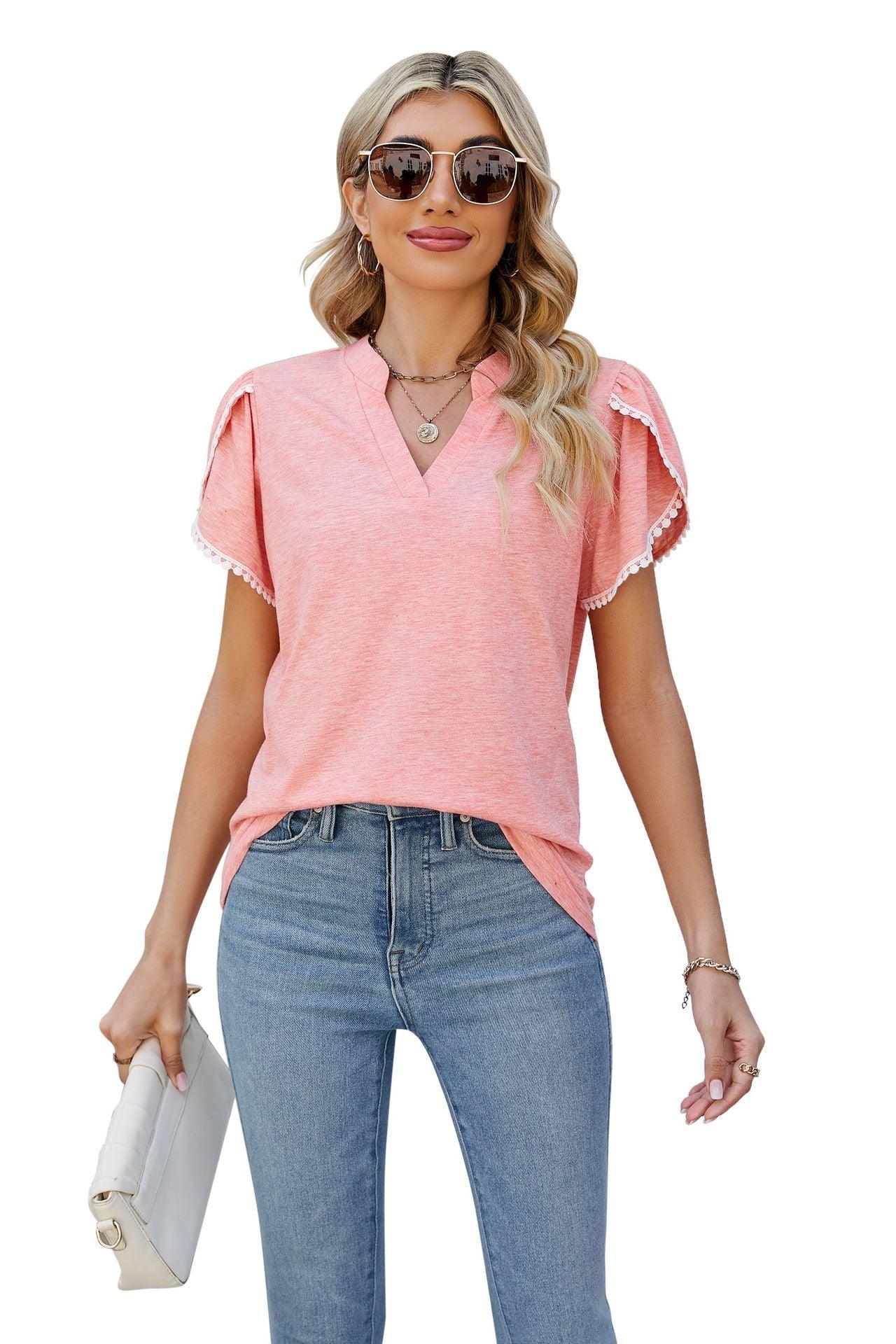 Lace Petal Sleeve T-shirt