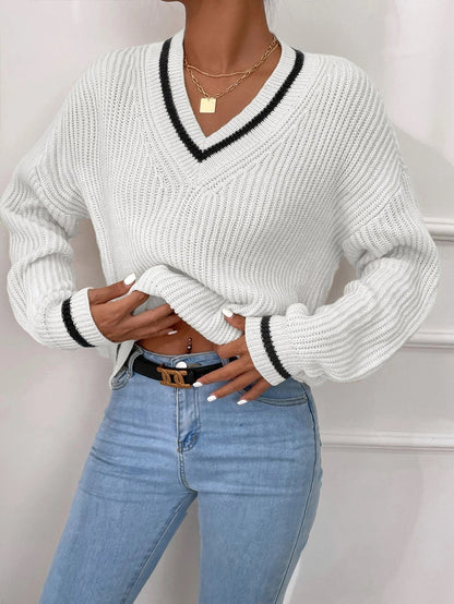 Long Sleeve Striped Pullover Sweater