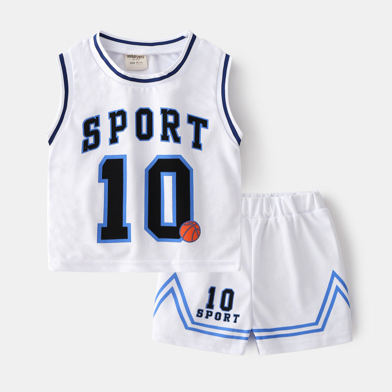 Children's Basketball Baby Sleeveless Top and Short Pants Boys Two-piece Suit