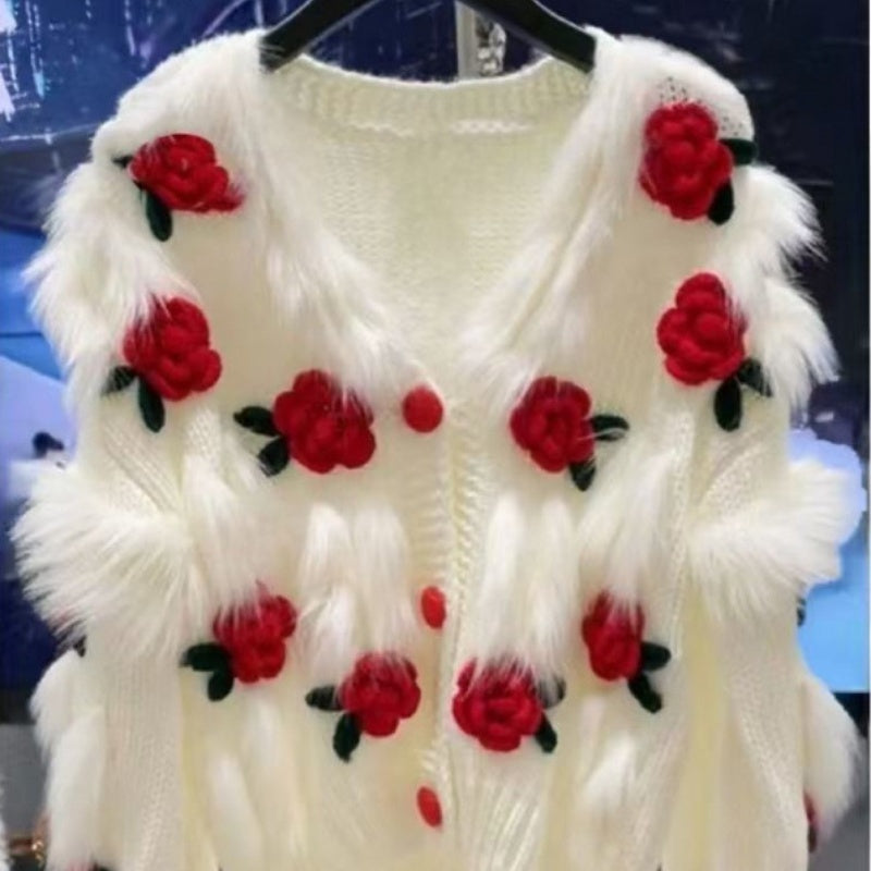 Soft High Grade Floral Embroidery Sweater