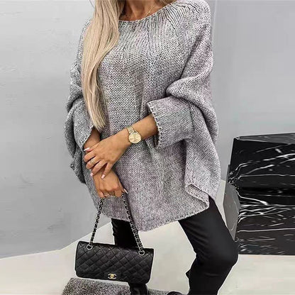 Loose Batwing Sleeve Oversized Knitted Shawl Sweater