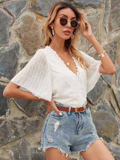 Chiffon Sequin  Shirt