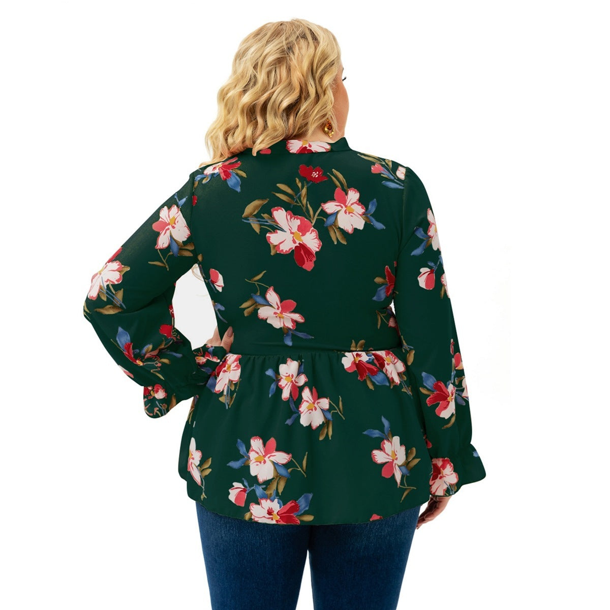 Floral Long-sleeved Blouse