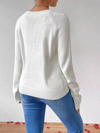 White Sweater with Red Heart